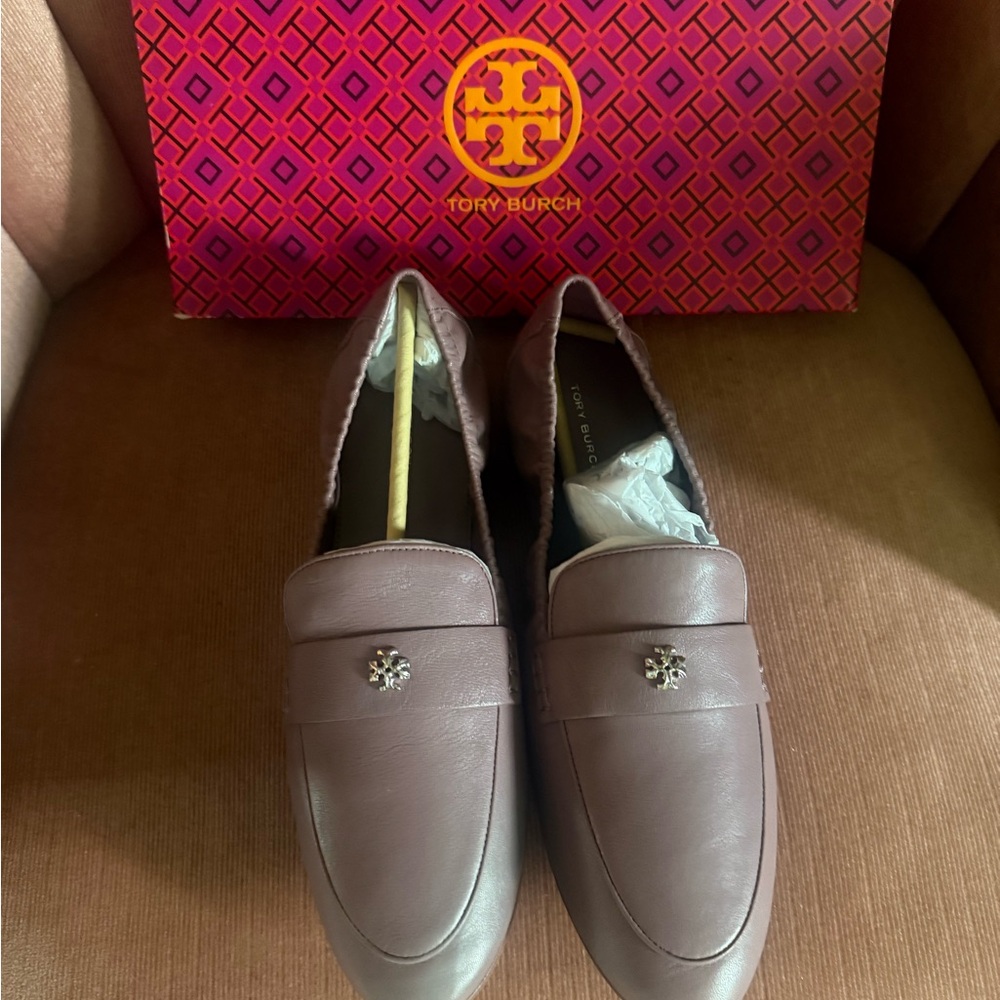 Tory Burch Brown Leather Loafers Slip-Ons